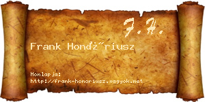 Frank Honóriusz névjegykártya
